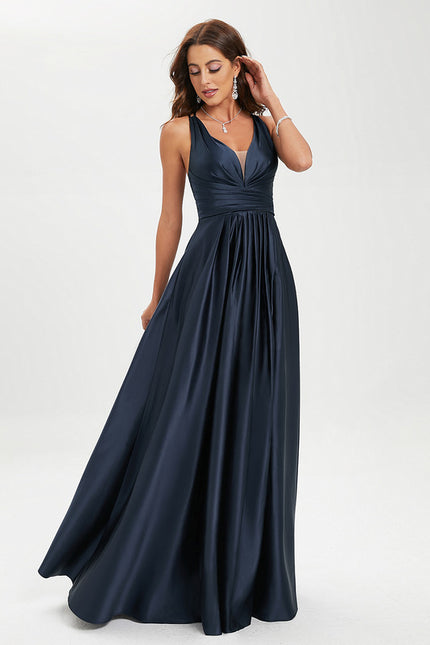 Robe Trapèze Éclat Satiné Doré - gallery 3
