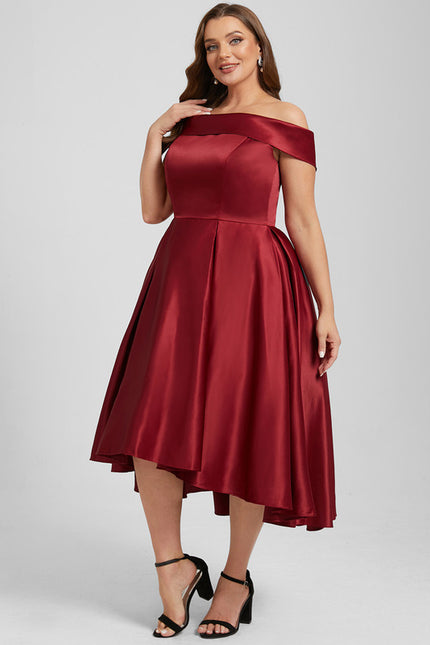 Robe Trapèze Rouge Satin Couture - gallery 8
