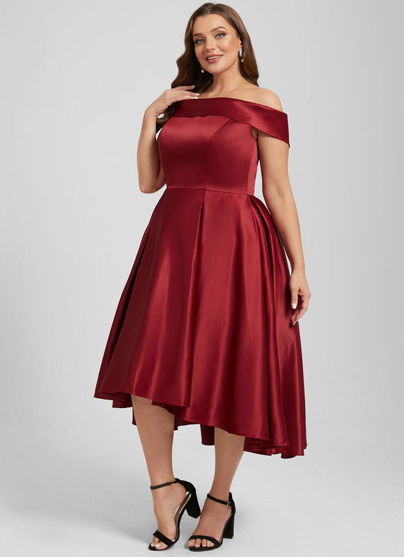Robe Trapèze Rouge Satin Couture - gallery 8