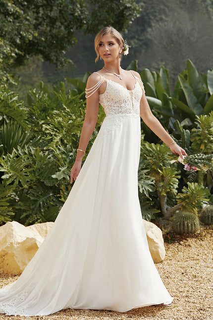 Robe Trapèze De Mariée Aérienne - gallery 3
