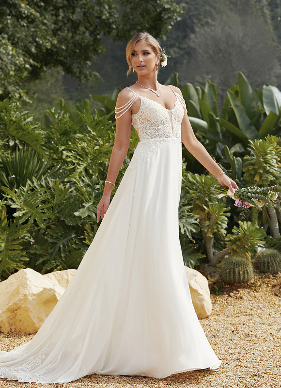 Robe Trapèze De Mariée Aérienne - gallery 3