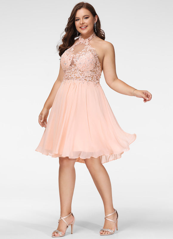 Robe Trapèze Éclat Pêche Rosée - gallery 9