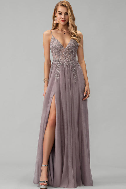 Robe Trapèze Voile Argenté - gallery 3