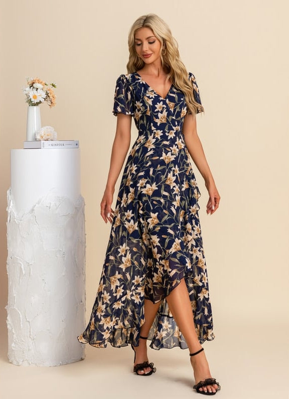 Robe Trapèze Florale Évoquée - gallery 7