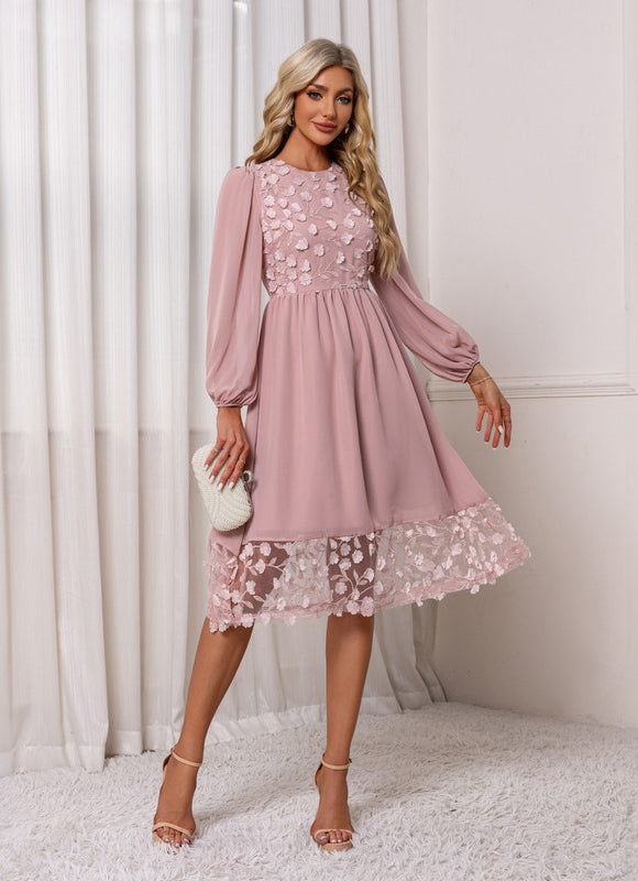 Robe Trapeze Rose Poudré - gallery 5