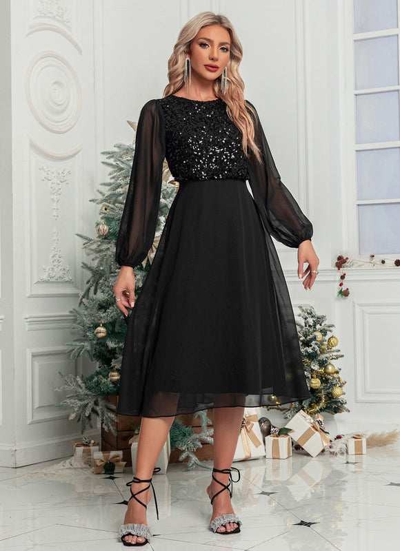 Robe Trapèze Pailletée Aérienne