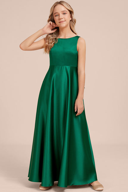 Robe Trapèze Émeraude Satinée - gallery 1