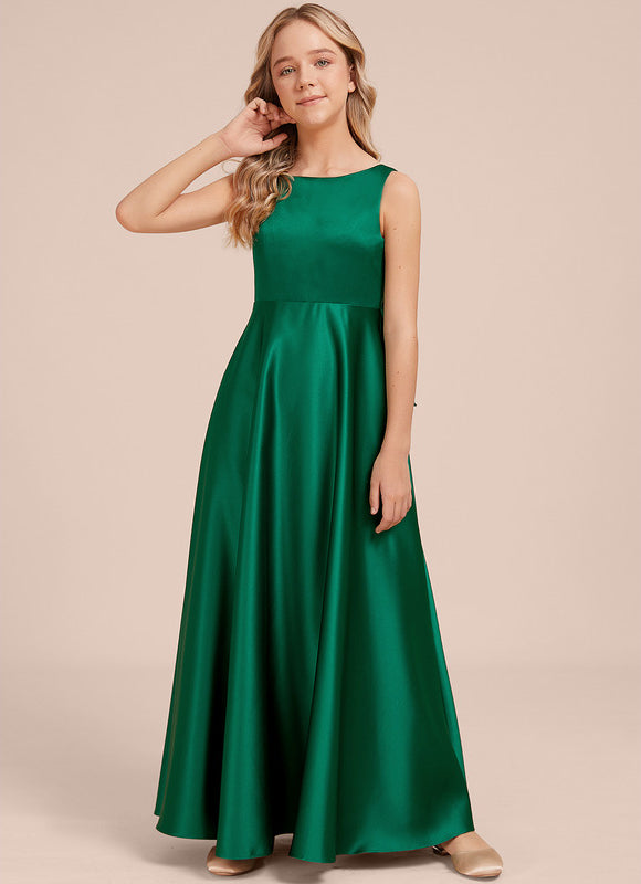 Robe Trapèze Émeraude Satinée - gallery 1
