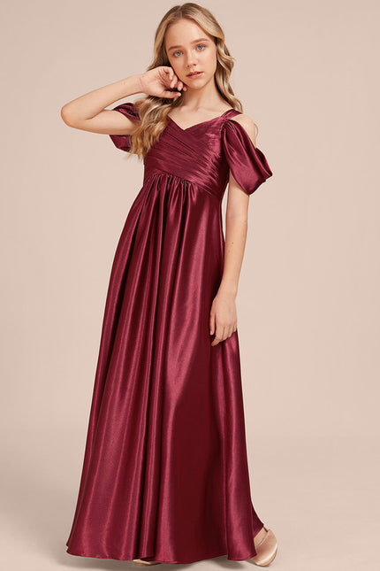 Robe Trapèze Satin Bordeaux - gallery 3