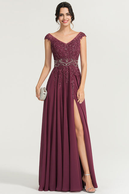 Robe Trapèze Aubergine Élégante - gallery 5