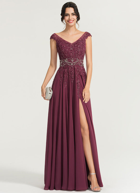 Robe Trapèze Aubergine Élégante - gallery 5