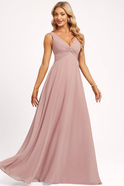 Robe Trapèze Longue Beige Élégante - gallery 2