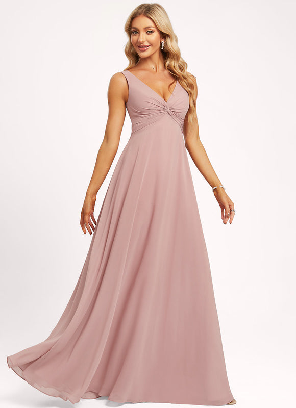 Robe Trapèze Longue Beige Élégante - gallery 2