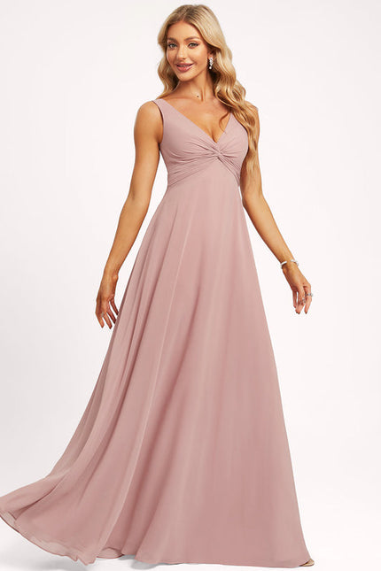 Robe Trapèze Longue Beige Élégante - gallery 2