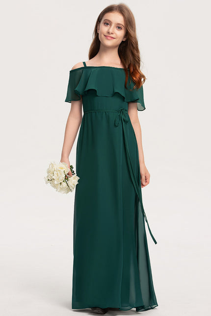 Robe Trapèze Verte Mousseline Dénudée Légère