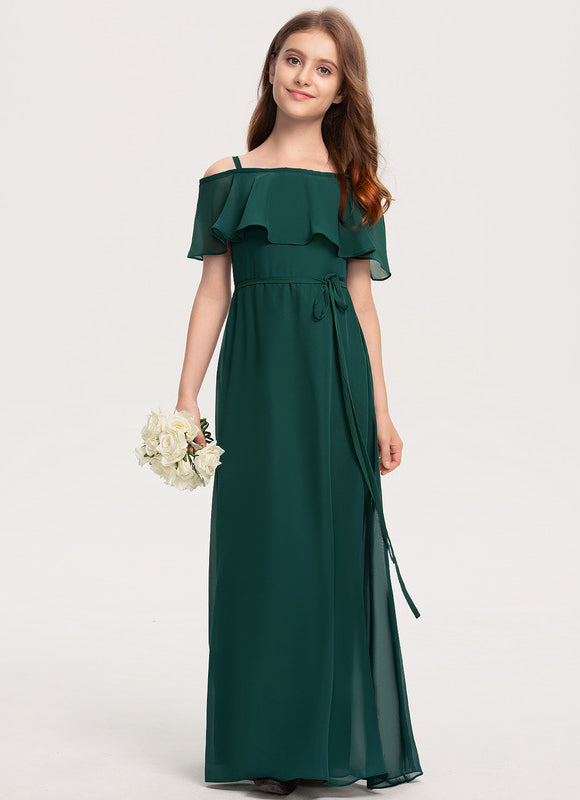Robe Trapèze Verte Mousseline Dénudée Légère
