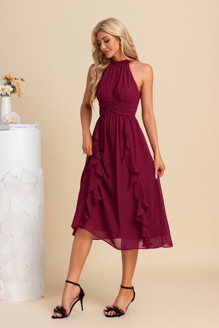 Robe Trapèze Cerise Volants - gallery 2
