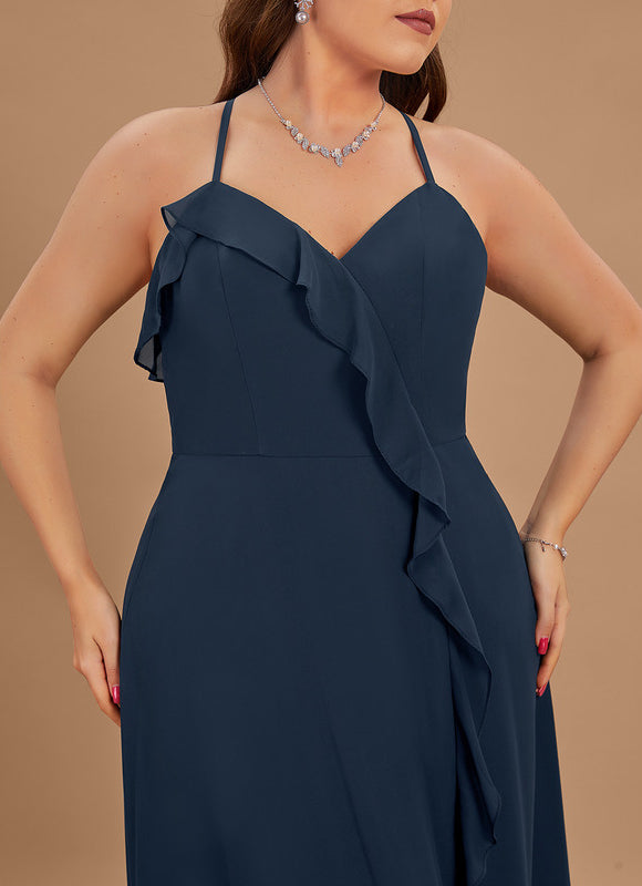 Robe Trapèze Longue Beige Élégante - gallery 8