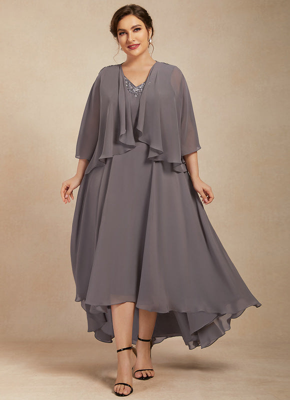 Robe Trapèze Gris Satiné Élégant - gallery 7