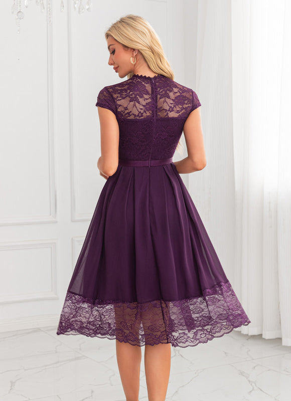 Robe Trapèze Violet Éthéré - gallery 2