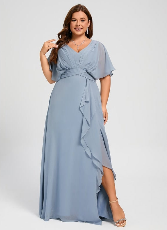 Robe Trapèze Mousseline Fendue - gallery 7