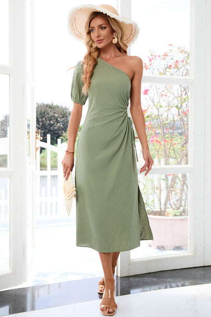 Robe Trapèze Vert Émeraude - gallery 2