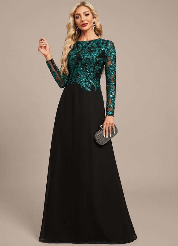 Robe Trapèze Éclat Noir Émeraude - gallery 4
