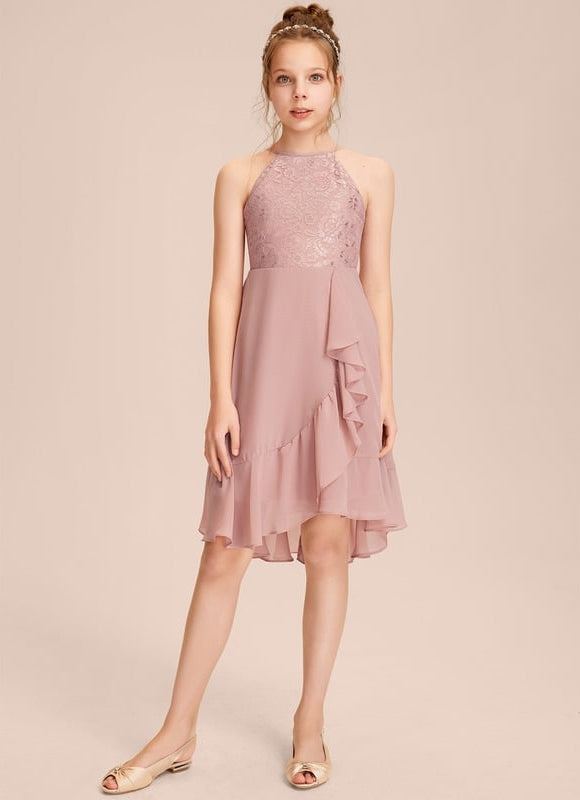 Robe Trapèze Flou Rosé - gallery 4