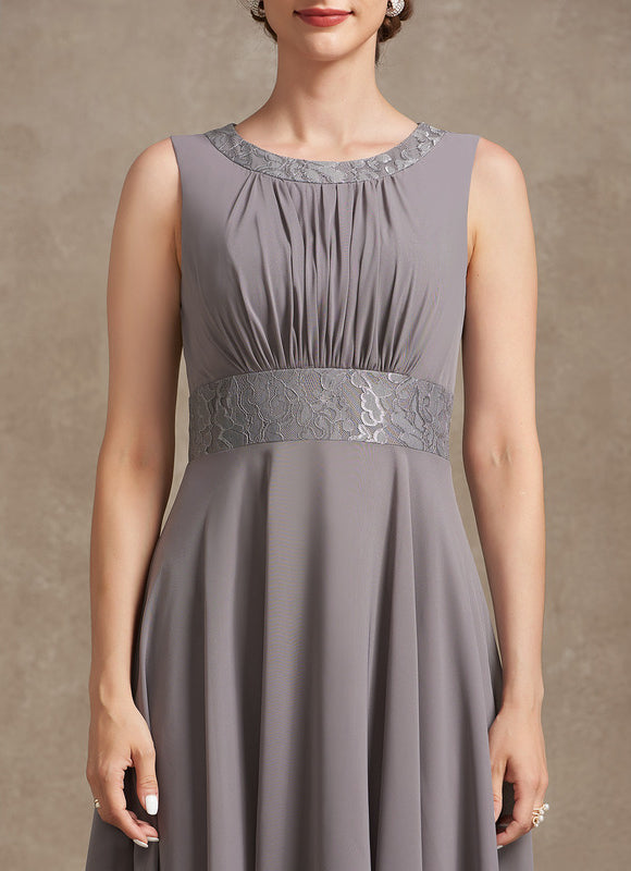 Robe Trapèze Gris Élégant Satiné - gallery 7