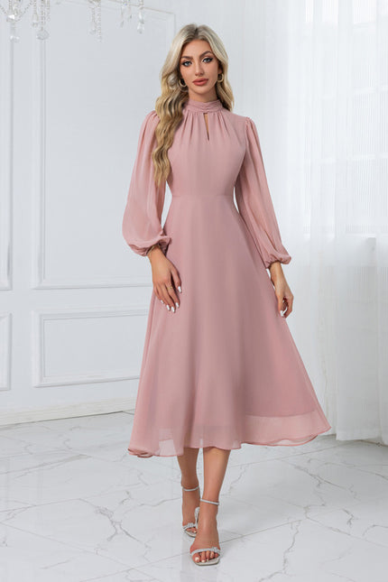 Robe Trapeze Ras Du Cou - gallery 5