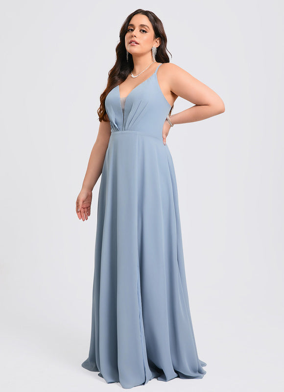 Robe Trapèze Longue Beige Élégante - gallery 8