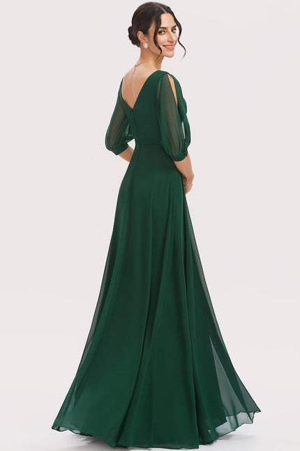 Robe Trapèze Mousseline Fendue - gallery 1
