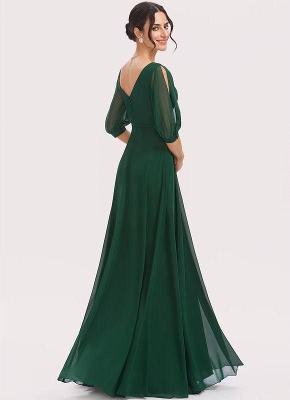 Robe Trapèze Mousseline Fendue - gallery 1