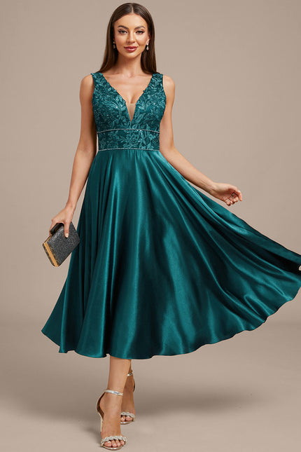 Robe Trapèze Émeraude Éclatante - gallery 5