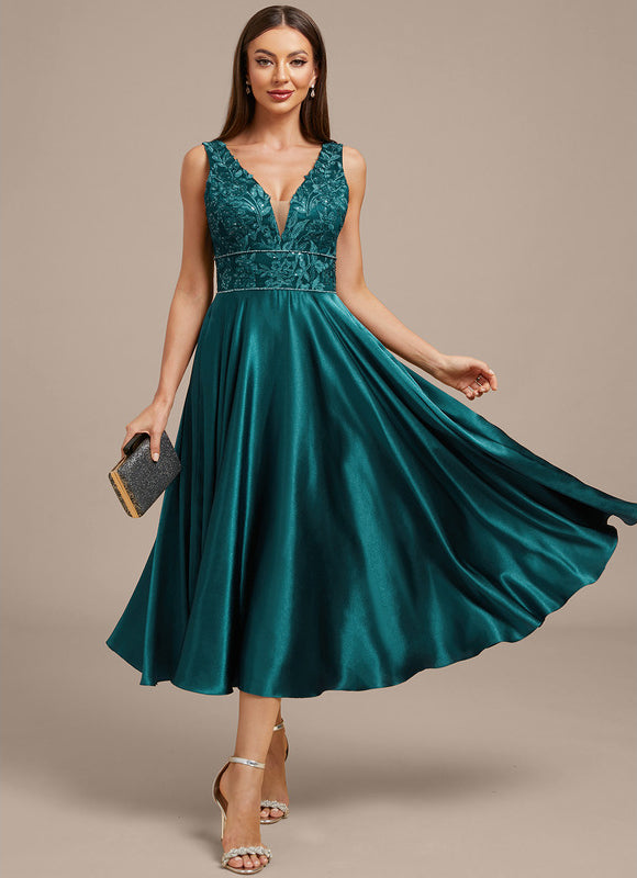 Robe Trapèze Émeraude Éclatante - gallery 5