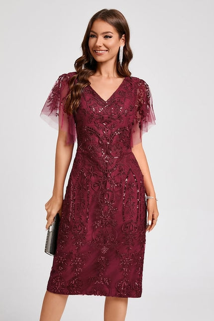 Robe Trapèze Élégance Bordeaux Chic - gallery 6