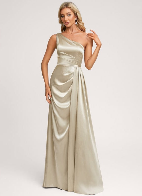 Robe Trapèze Bleu Satiné Élégant