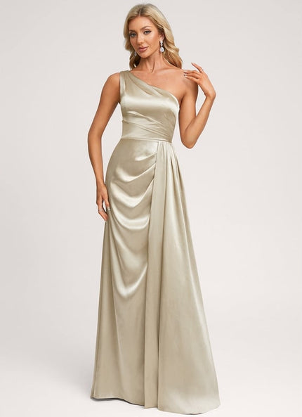 Robe Trapèze Bleu Satiné Élégant
