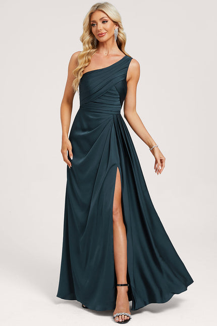 Robe Trapèze Élégance Asymétrique Satinée