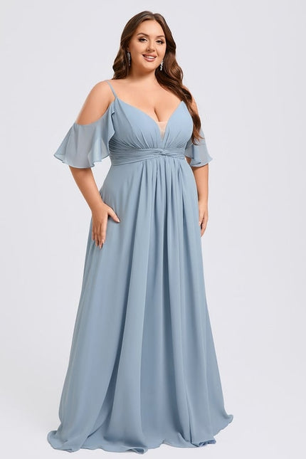 Robe Trapèze Aérienne Céleste - gallery 7