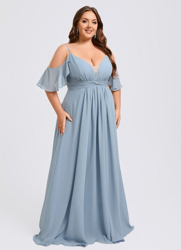 Robe Trapèze Aérienne Céleste - gallery 7