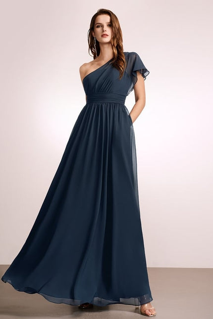 Robe Trapèze Asymétrique Beige