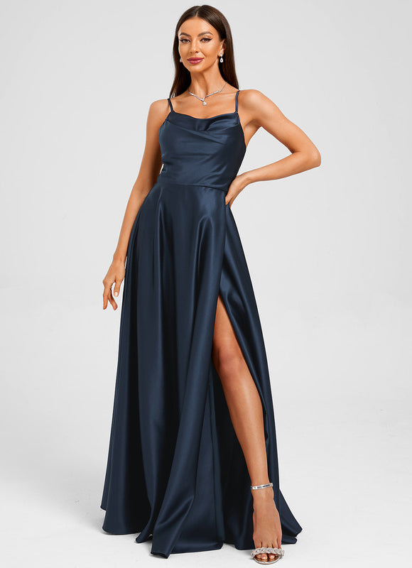 Robe Trapeze Satin - gallery 4