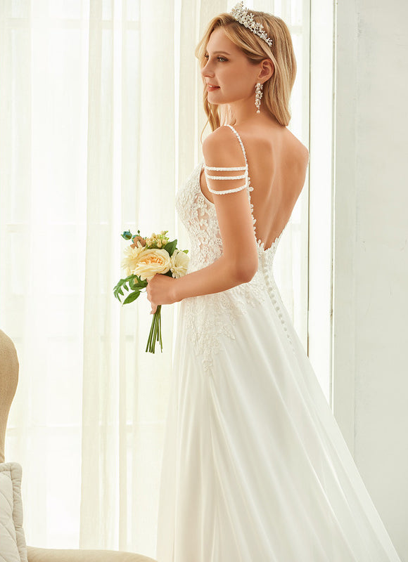 Robe Trapèze De Mariée Aérienne - gallery 5