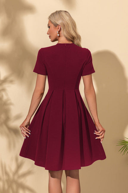 Robe Trapèze Midi Marine - gallery 5