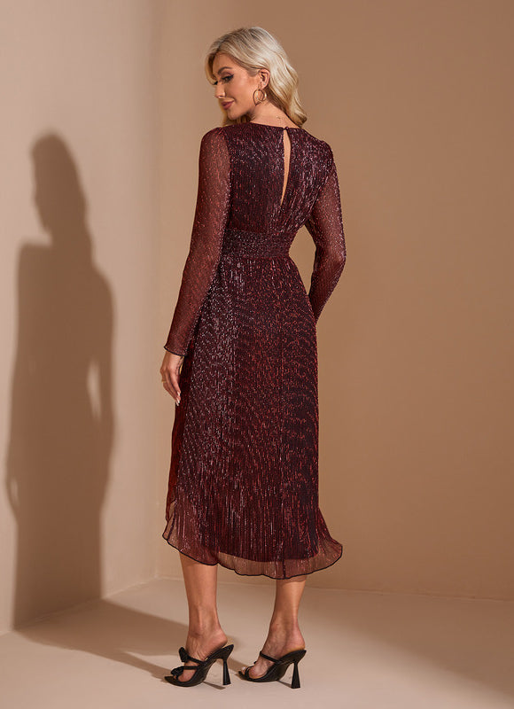 Robe Trapèze Bordeaux Éthéré - gallery 1