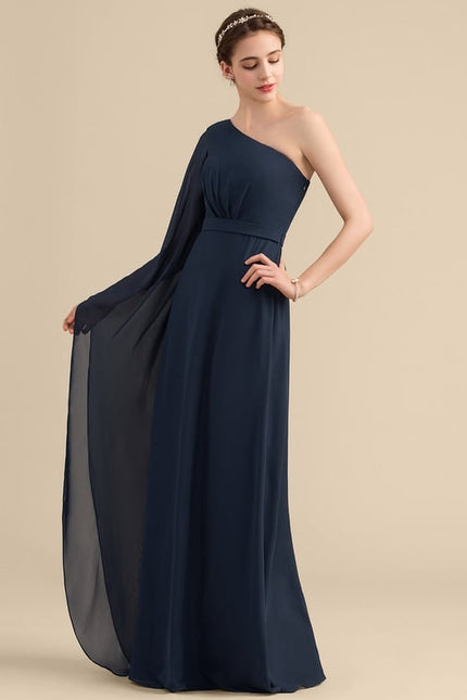 Robe Trapèze Asymétrique Beige - gallery 2
