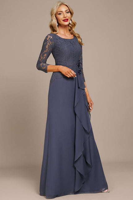 Robe Trapèze Bleue Vintage Soirée - gallery 2