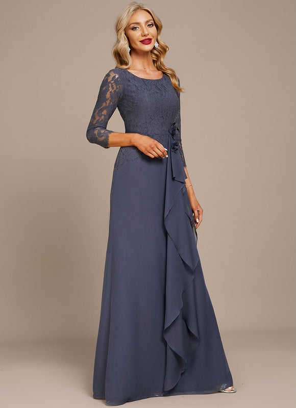 Robe Trapèze Bleue Vintage Soirée - gallery 2