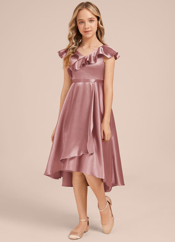 Robe Trapèze Satin Ciel